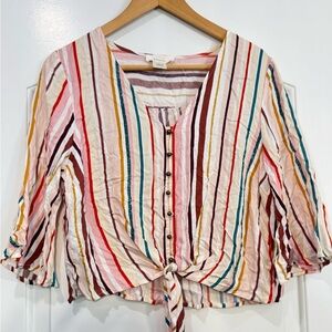 URBAN Romantics Colorful Striped Blouse Size Medium